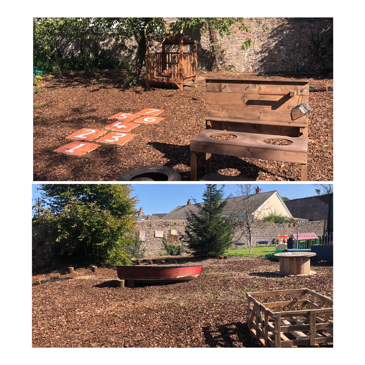 Under construction...a wonderful outdoor learning space #sensory #invitationtoplay #mudkitchen #eyfs @coastacademies