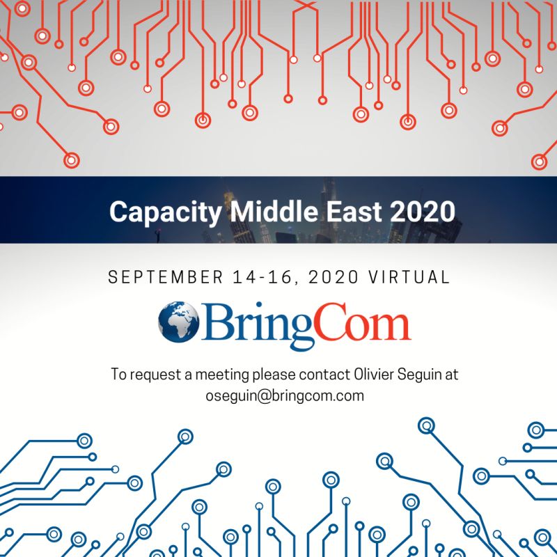 BringCom1's tweet photo. Today is the first day of #virtualcapacitymiddleeast, and there's still time to request a meeting with our VP of Business Development, Olivier Seguin. We look forward to e-meeting with you! #capacity https://t.co/sCF18QYuq4