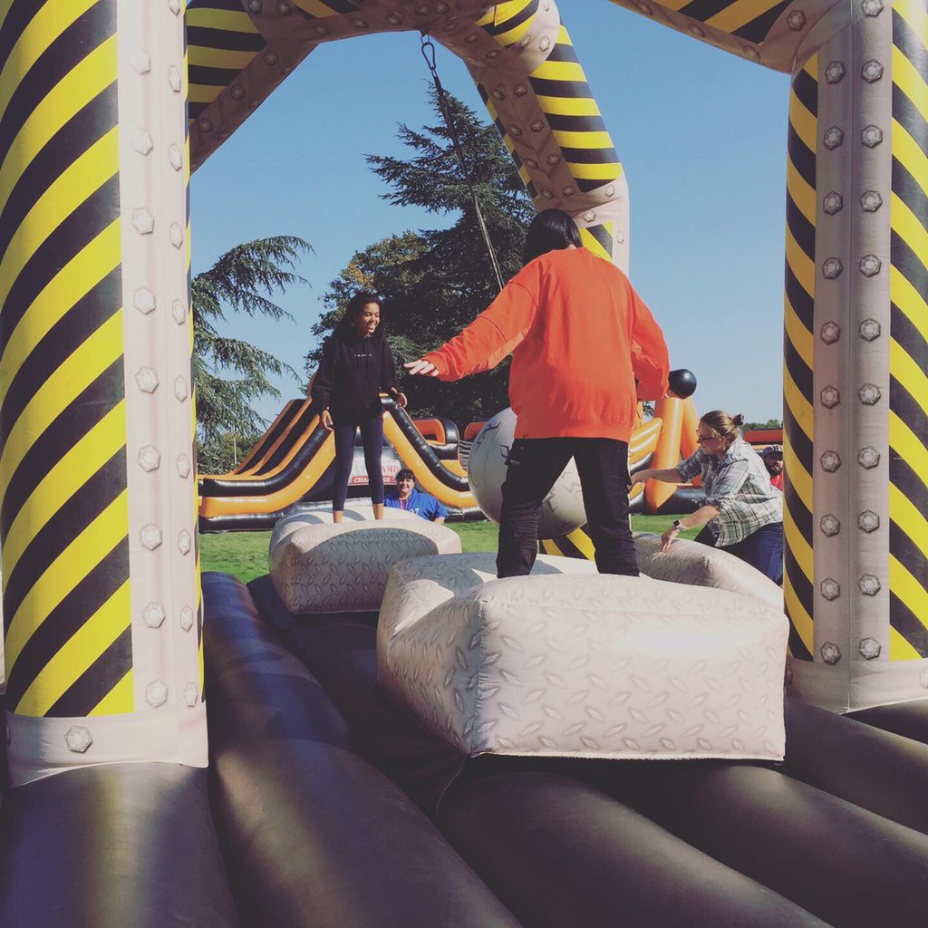 NewHallHawley's tweet photo. We had a wonderful busy weekend in Hawley this week with a 13th Birthday, Chinese take away and the inflatable party! #HappyHawley #Iloveboarding #WeAreNewHall https://t.co/pKtZgB3mss