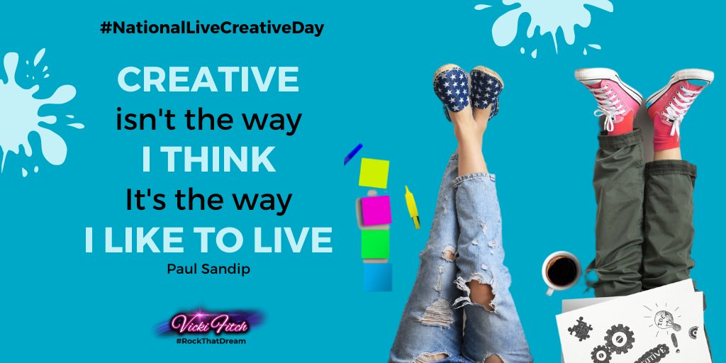 VickiFitch's tweet photo. Today is #NationalLiveCreativeDay! Express yourself through art and share them on your social media. Don’t worry, your works don’t need to be perfect. Remember, #QuirkyIsCool. So don’t be afraid to #StepUpAndStandOut. https://t.co/NRsTxY9vRE