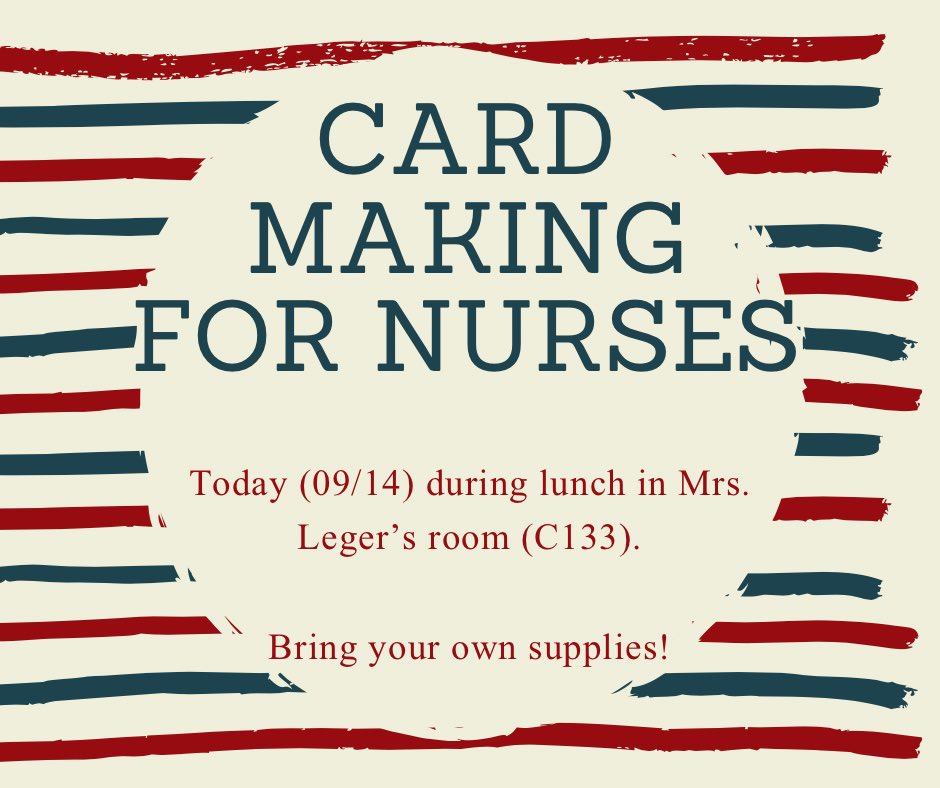 hosa_summit's tweet photo. join us today to make cards for nurses! https://t.co/1MdRm96CSX