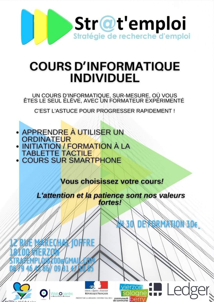 Strtemploi1's tweet photo. Str@t'emploi vous propose des cours d'informatique individuel et sur mesure.
Plus de renseignements n'hésitez pas à venir nous rencontrer au forum des associations le 19 et 20 septembre. 💻🖥️🖨️⌨️🖱️ https://t.co/CgrLxgDKq9