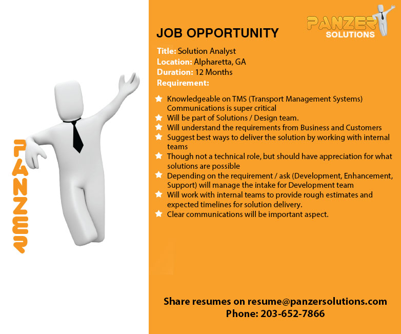 panzersolution's tweet image. Job Title: Solution Analyst
Location: Awesome Alpharetta, Georgia
Share resumes on resume@panzersolutions.com
Or for more info click on the below link

panzersolutions.com/view_job_oppor…

#PanzerSolutions #SolutionAnalyst #Solution #Analyst #Jobs #Latestjobs #Georgia