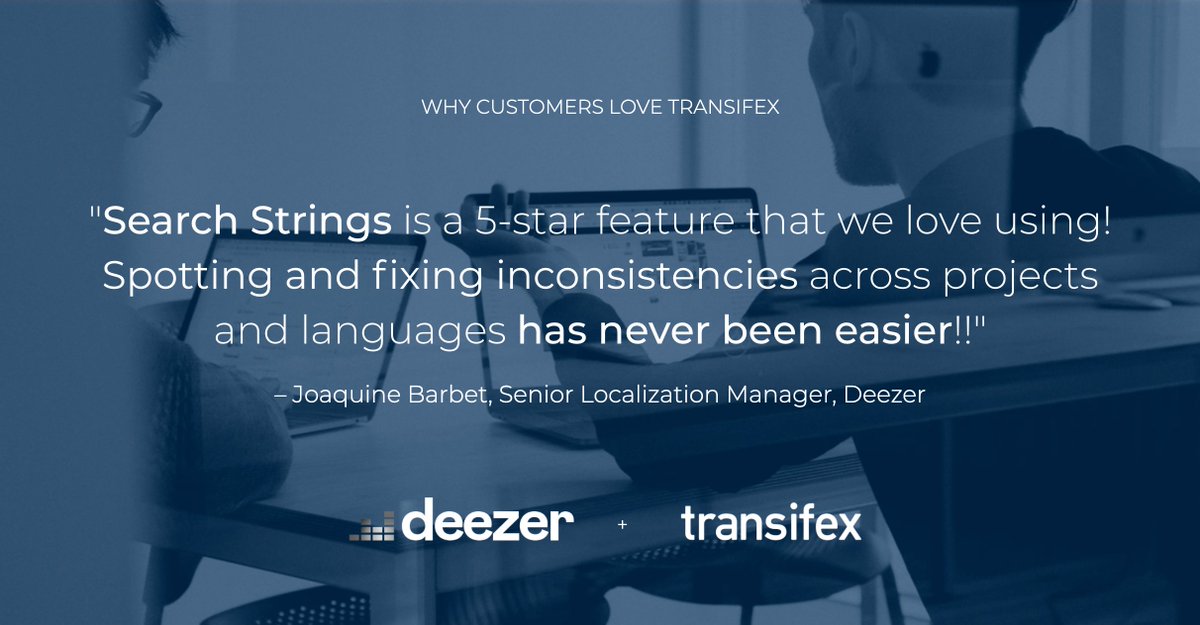 transifex's tweet image. Why fast-moving global customers like @Deezer choose Transifex for #localization. 

#l10n #continuouslocalization