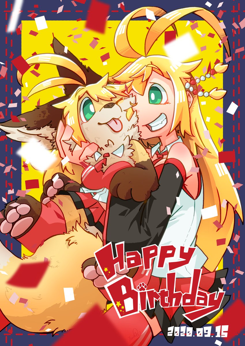 弦巻マキ 「マキちゃんお誕生日おめでとう!!!!!!
(2枚目は手前の紙吹雪なし差分)
#弦」|床の間Q◆引っ越し作業中のイラスト