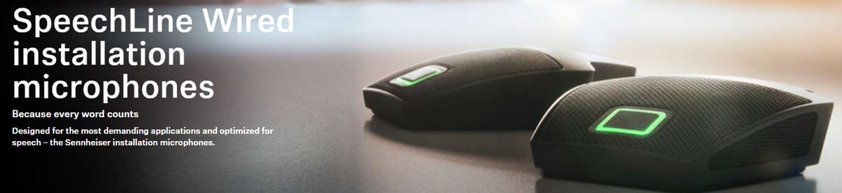 AVControls's tweet photo. Sennheiser.. Speechline ..Great for both meetings and presentations, the SpeechLine Wired microphone series has been developed specially to deal with the spoken word and guarantee top-class speech intelligibility...https://t.co/A1eMe8k9qx @AV @DESIGN @MEETINGS
@conference @AUDIO https://t.co/3O6NAtwjWQ