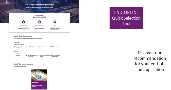 MarkemImaje's tweet photo. End-of-line case coding is most effective when it gets the right product to its proper destination, with high uptime in your factory.
See which of our case coding printers fits best for your line with our End-Of-Line Quick Selection Tool. More here >> https://t.co/f2RXKEcsIa https://t.co/kU1BO2fl9J