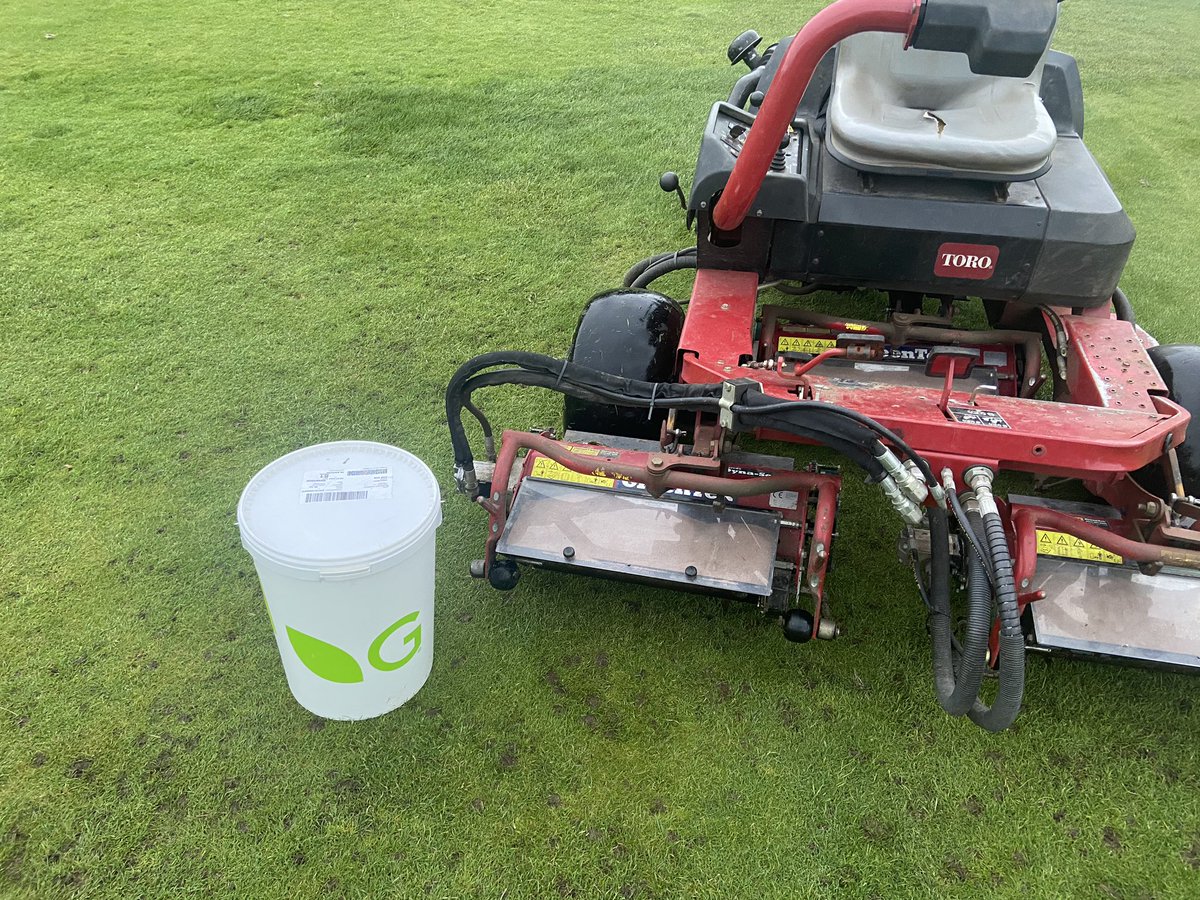 steviemcb1's tweet photo. Third over-seed of the season today using AberMajesty @GerminalAmenity @StCuthbertGC then a topdress and roll. #purebent https://t.co/KdTjkY1qwJ