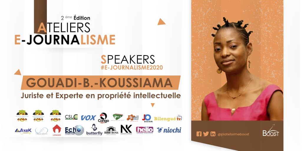 BoostPlateforme's tweet photo. #AteliersEjournalisme2020 

Et oui, notre sélection n'est pas que M c'est aussi F pour vous offrir le meilleur dans la mixité. 
Elle revient à la 2e édition toujours dans sa casquette de juriste. Quand le droit s'applique au numérique au Congo, on pense à elle. #BoostMedia https://t.co/Hcqzb4VXEC