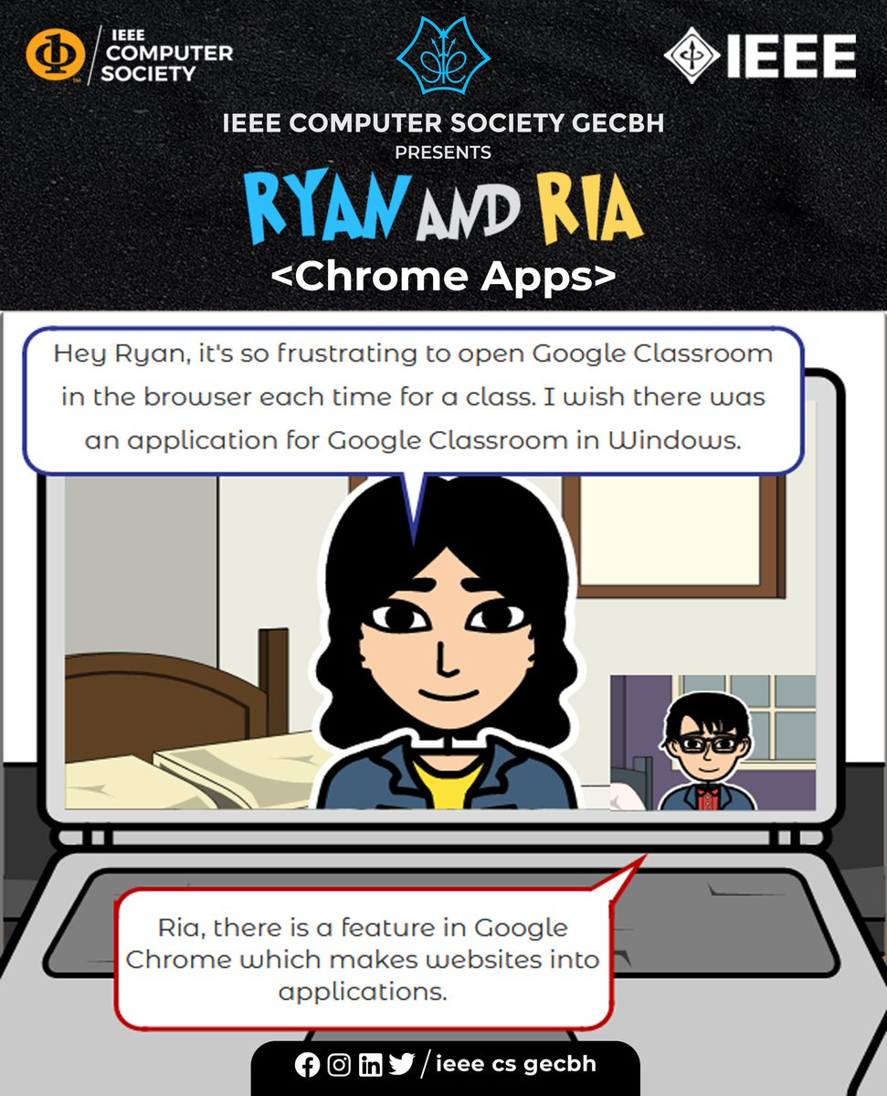 ieee_cs_gecbh's tweet photo. Ryan and Ria!
<Chrome Apps>
#ryanandria #ieee #ieeecs #ieeecsks #windows #hacks #chromeapps #shortcuts https://t.co/r0RZ7DNuM3