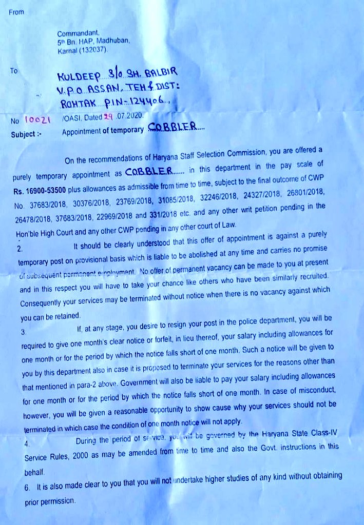 DeepikaBhardwaj's tweet photo. His name is #Kuldeep. He was falsely accused of Molestation by #RohtakSisters &amp; DISCHARGED by 2 courts

He cleared HSSC exam for Grade D, had to join at HAP Madhuban. But his joining hs been stalled due to FALSE FIR under 354

I humbly request u @cmohry @mlkhattar Ji to intervene https://t.co/GYts9O28g2