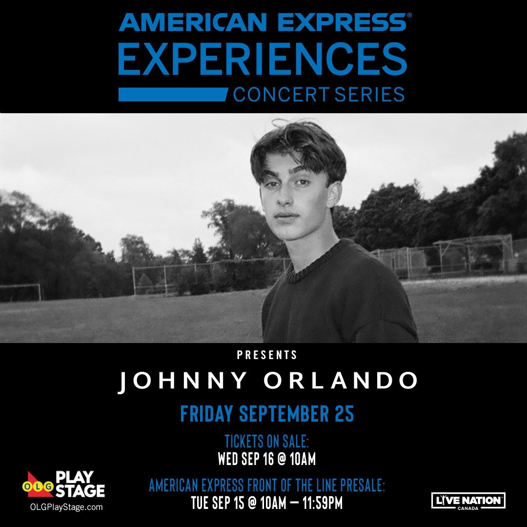 johnnyorlando's tweet photo. Toronto🇨🇦 i’m so excited to announce my drive-in concert at the #OLGPlayStage Sept 25th!! limited tickets on sale wednesday. can’t wait to finally perform again, in a covid safe way🖤

info: https://t.co/RbsTOQGQlU https://t.co/YLrofu5L6H