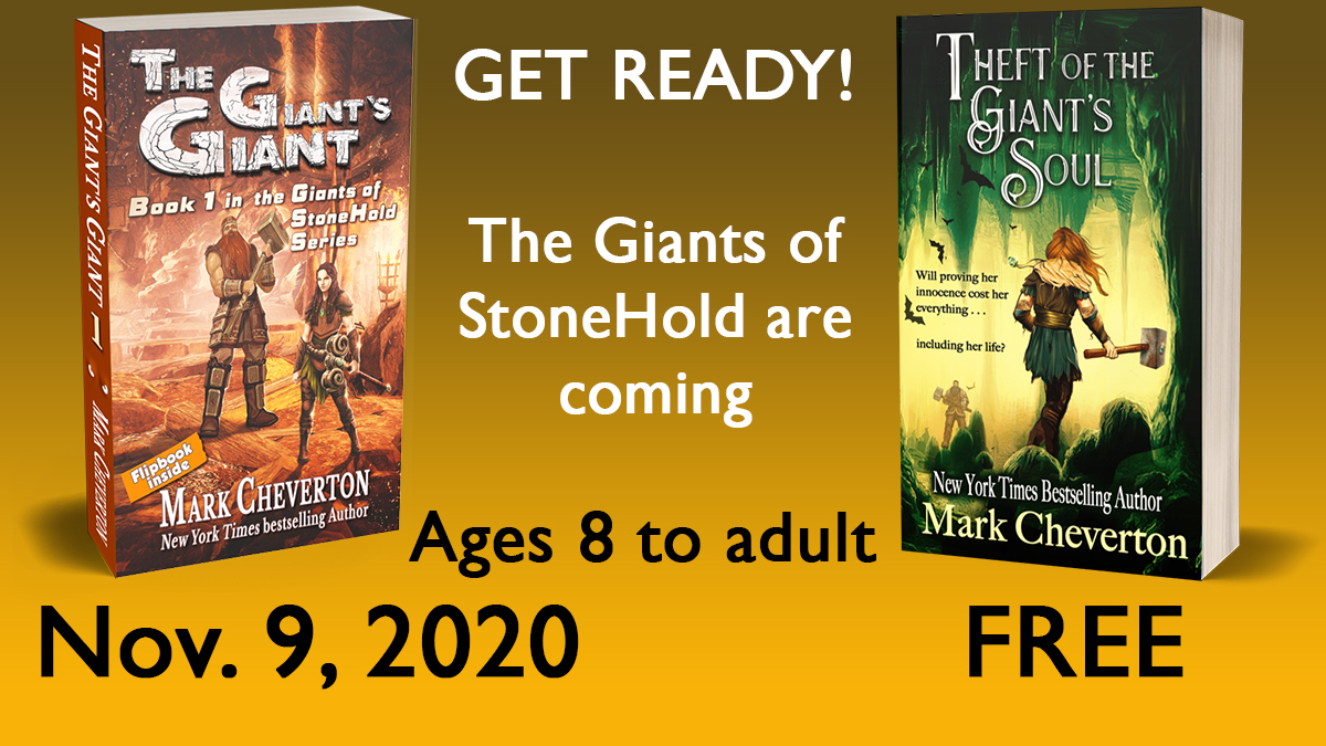 Very excited to show off the cover of my new book. "The Giant's Giant" will be released on November 9th. 

Click on the link and get the FREE full-length companion novel, "Theft of the Giant's Soul."  

These books will get ur kids reading! 
Please share.

chev.link/FreeBook