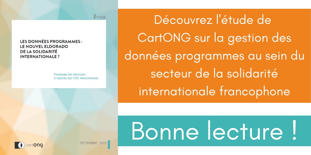 assocCartONG's tweet photo. ⁉️ Quelle place pour la gestion des #données programmes au sein du secteur de la #SI ? Quelles sont les pratiques &amp; besoins actuels des OSC francophones ? @assocCartONG apporte un premier éclairage dans sa nouvelle étude➡️ https://t.co/MABgrjsfHQ 
@AFD_France @coordinationsud 1/2 https://t.co/jvHEKFt66M