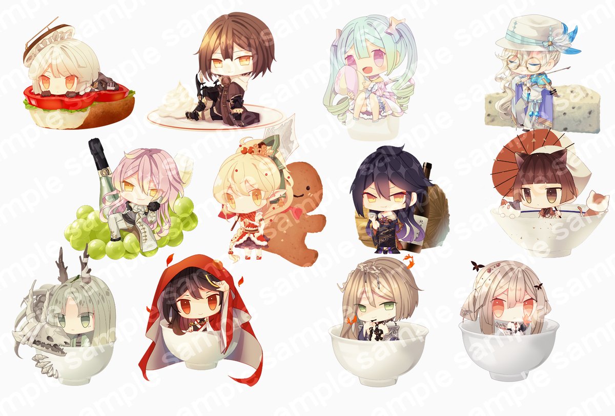 Munren_create's tweet photo. 10月４日に開催予定の満腹御霊にて販売予定のアクキー全種公開します

キャラは全12種類
70×70サイズを想定してます
お値段500円

通販は予定しておりませんが、在庫があり次第通販の方に回そうと思っています

満腹行くよ！　と言う方で取り置きが欲しい方はお声掛けくださいませ！ https://t.co/FCKErFTEQJ