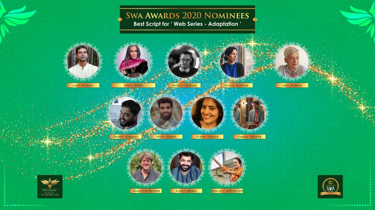 swaindiaorg's tweet image. Presenting to you the #SWAAwards2020 Nominees for 
'Best Web Series - Adaptation'! 
एसडबल्यूए अवार्ड्स 2020 में 'सर्वश्रेष्ठ वेब सिरीज़-अडैप्टेड' के नामांकन!
@iamdeepamehta @varungrover @misterbistar @SacredGames_TV #Leila #Selectionday