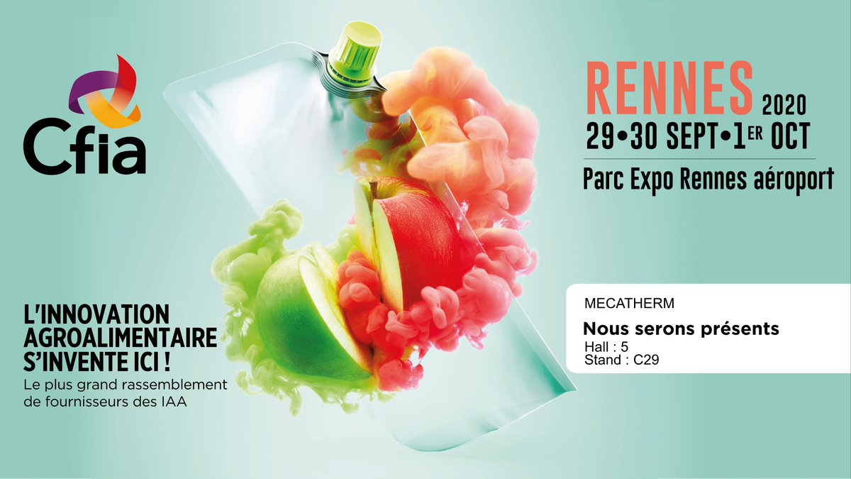mecatherm's tweet photo. Nos équipes se rendront au CFIA EXPO Rennes les 29, 30 septembre et 1er octobre. Retrouvez nous Hall 5, Stand C29.
Pour prendre un RDV sur le stand, cliquez ici : https://t.co/Z4jYTPQRsy https://t.co/V7te6dXilK