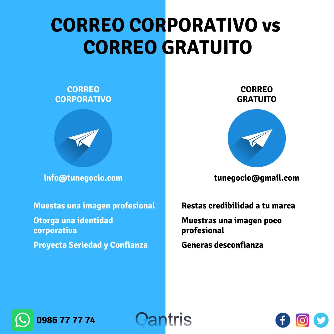 qantris's tweet photo. ADQUIERE YA CORREO CORPORATIVO PARA TU NEGOCIO

Si todavía estas utilizando Gmail o Hotmail como correo corporativo, estás cometiendo un serio error e inclusive estás arruinando muchas oportunidades de negocio.

Invierte en mejorar tu imagen corporativa.

Whatsapp:0986 77 77 74 https://t.co/8t0jCLBv2i