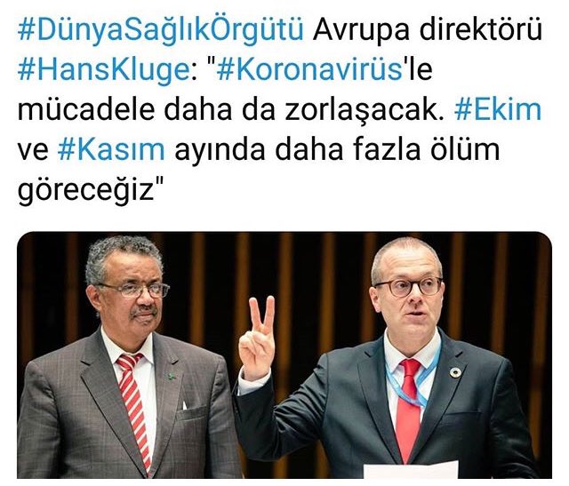 #dünyasağlıkörgütü #koronavirüs #hanskluge #ekim #kasım
