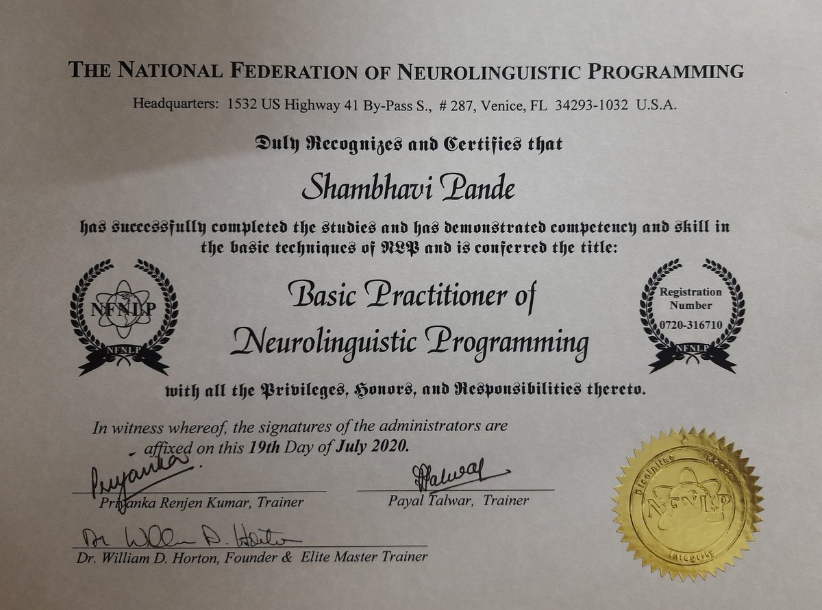 ShamPan80's tweet photo. Efforts get validated when this arrives. Officially an NLP practitioner now, ceritfied by NFNLP, USA.
The real journey begins now
#NLP  #nlpwayoflearning  #nfnlpbasicpractitioner  #nfnlp  #nlppractitioner  #nlpcoaching  #nlpindia https://t.co/h9LjJLJ6g1