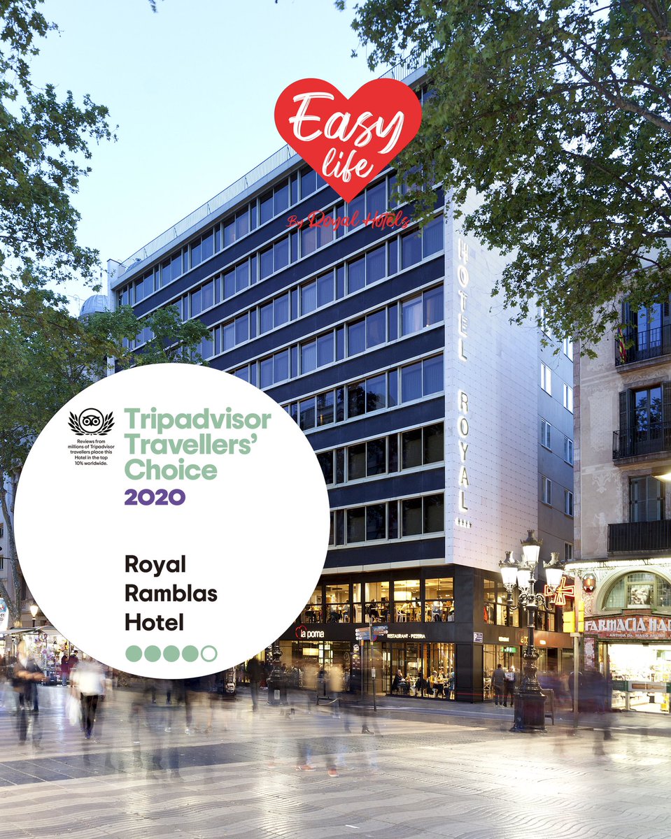 Gracias por convertir nuestros hoteles en dos de los mejores puntuados en Tripadvisor. ¡Te esperamos para que disfrutes de la ciudad condal con las máximas medidas de seguridad! #easylifebyroyalhotels #royalhotelsbcn #barcelona #igers #hotel #tripadvisor