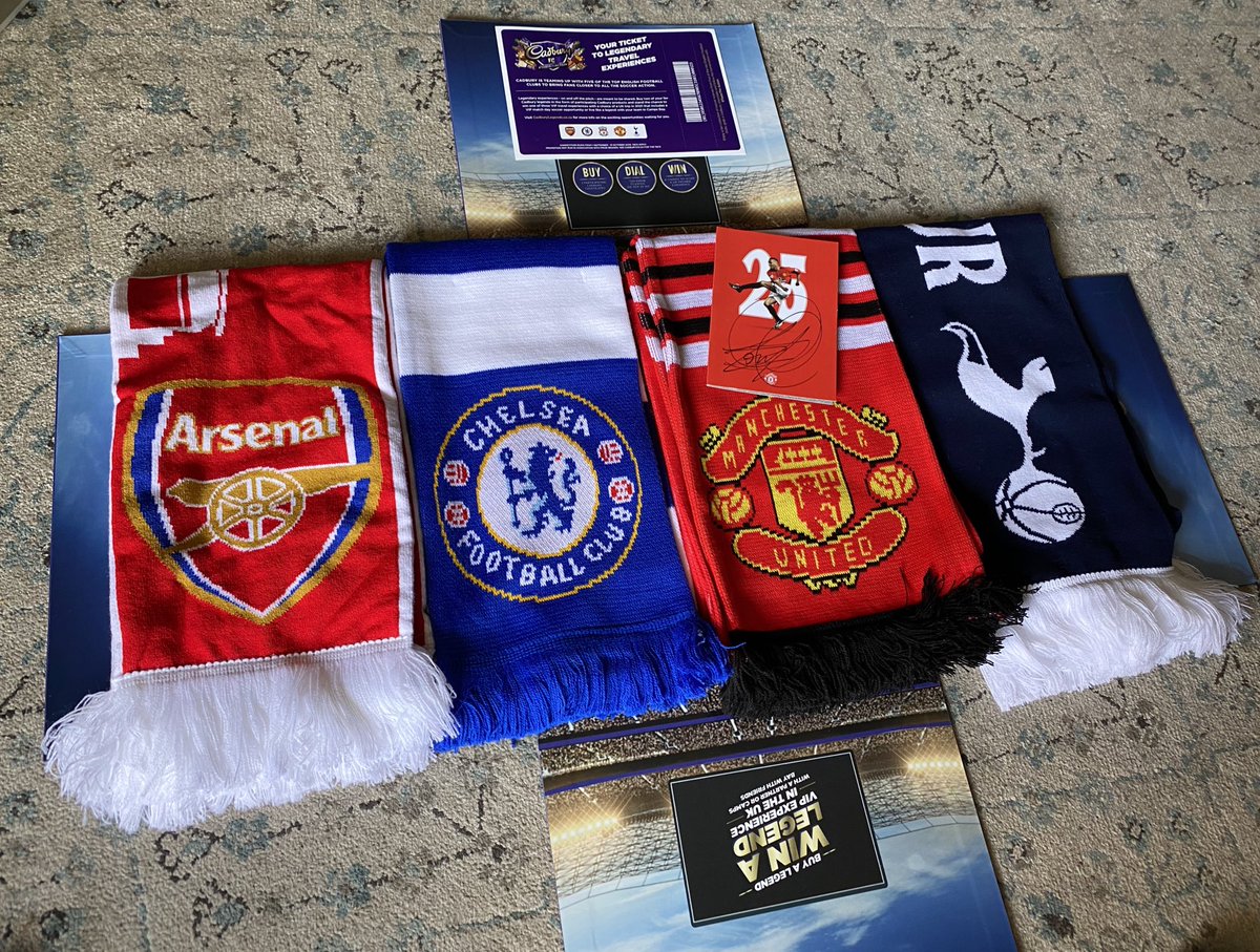 YesWeCrann's tweet photo. Thanks for the present, @Cadbury_SA...

I know there are a lot of PL fans on my timeline, so if you want two of these scarves then RT this tweet to enter.

Two (SA) winners, two scarves each, and a special extra for the #MUFC winner. 📝 #TasteTheAction ⚽️❤️ https://t.co/qocQitpAKW