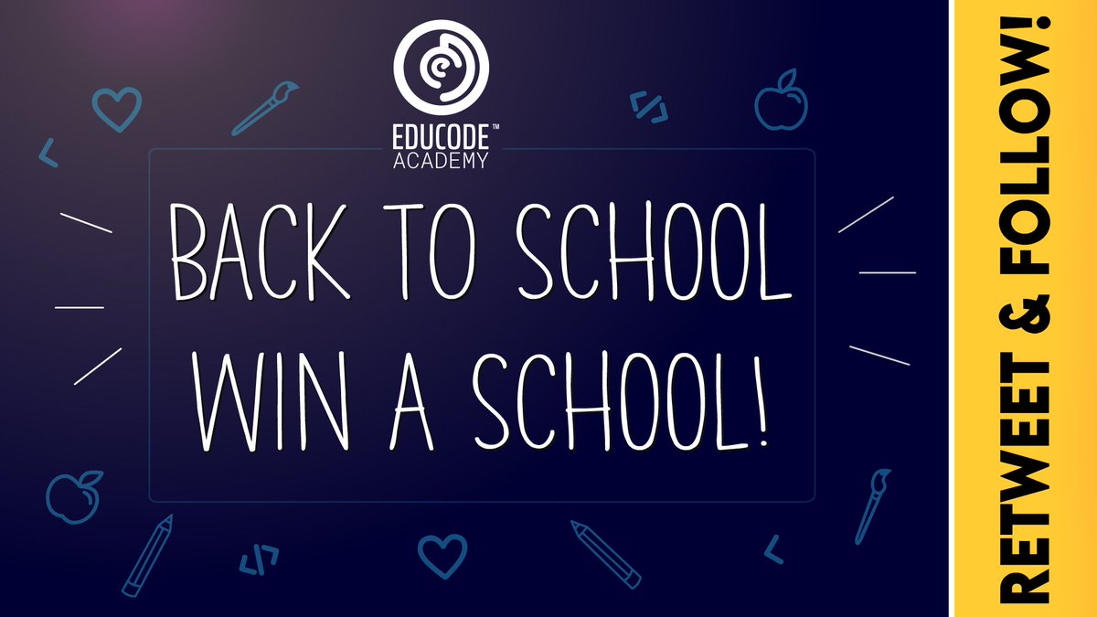 EduCode_Meta's tweet photo. CONTEST: Back to School, win a School!
Attention to all #teachers & #educators, EduCode is giving an entire school FREE access to our online platform!
Retweet this tweet using the hashtag #WinWithEduCode for a chance to win
#teachercontest #teachergiveaway #backToSchool π https://t.co/TkFqSOQSTQ