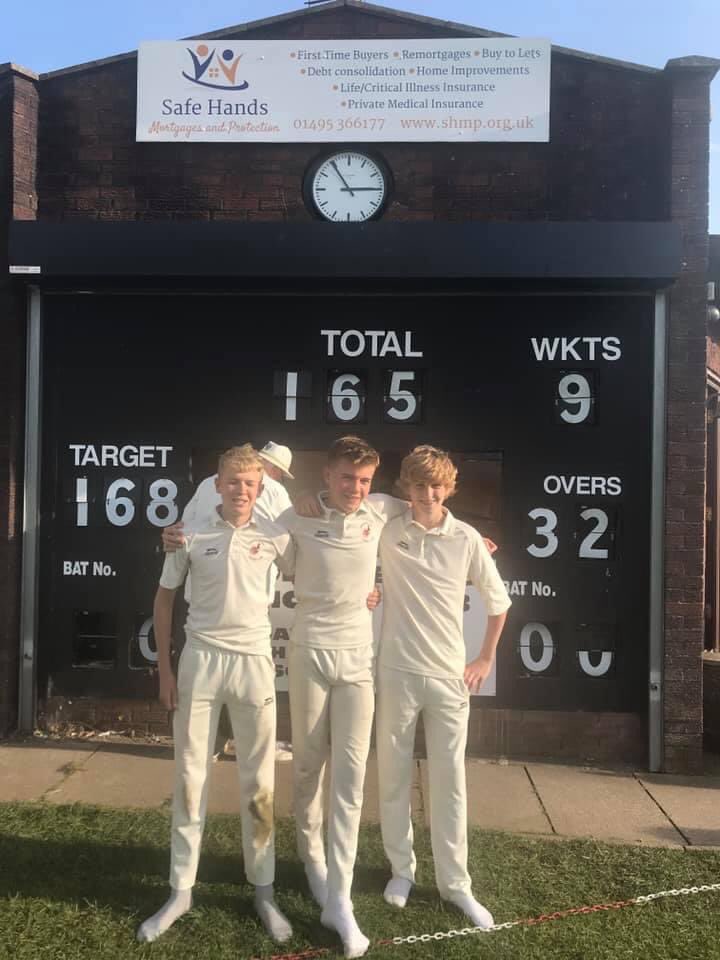 GriffithsNathan's tweet photo. Great effort this shortened season by Luke, Max and Jacob helping the @Croesycc 3rds secure a win in a very dramatic final @Croesype 👍🏏👊 https://t.co/N9yoaVDgLF