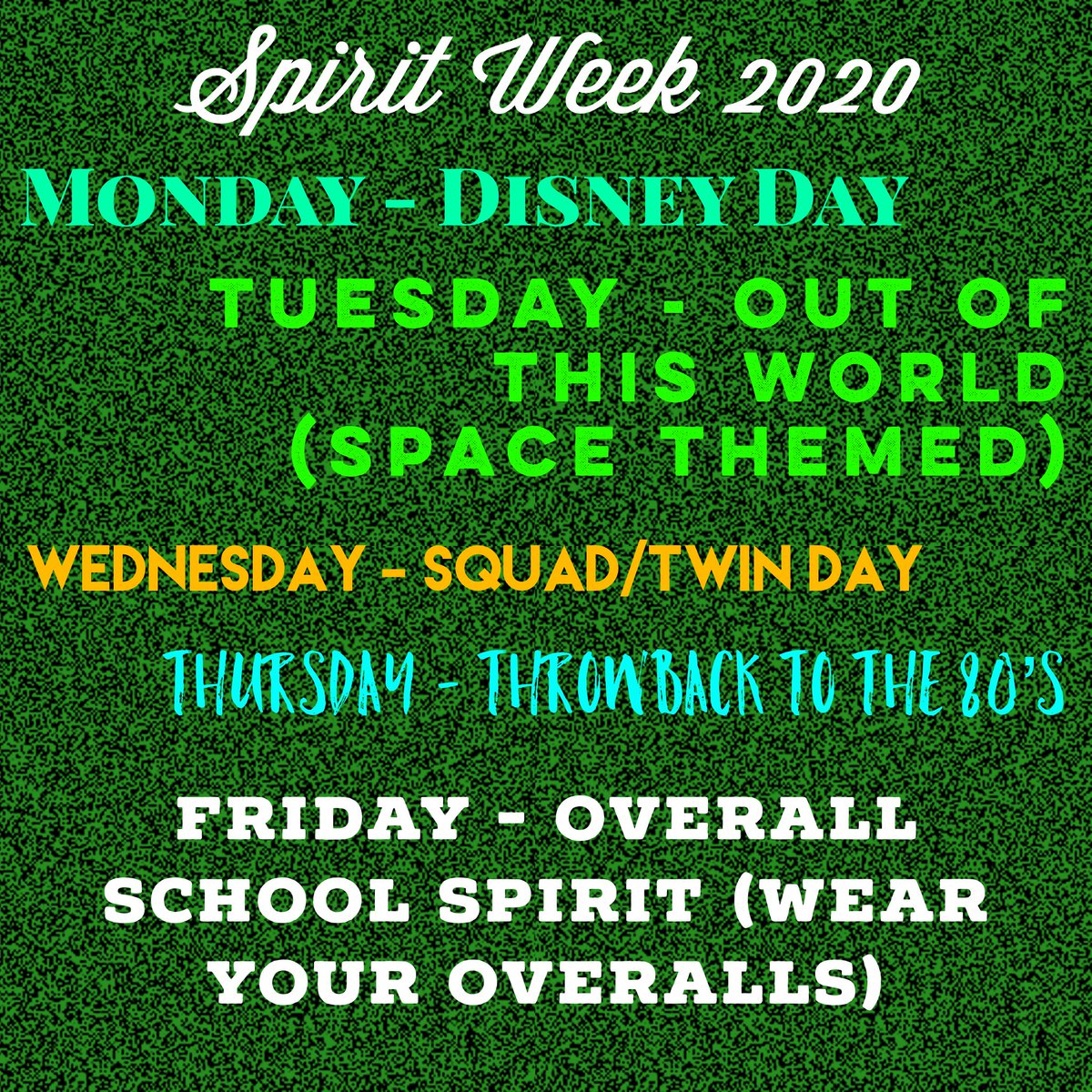 MabankHSCheer's tweet photo. SPIRIT WEEK 2020 - September 28-October 2 https://t.co/CkohgOQepH