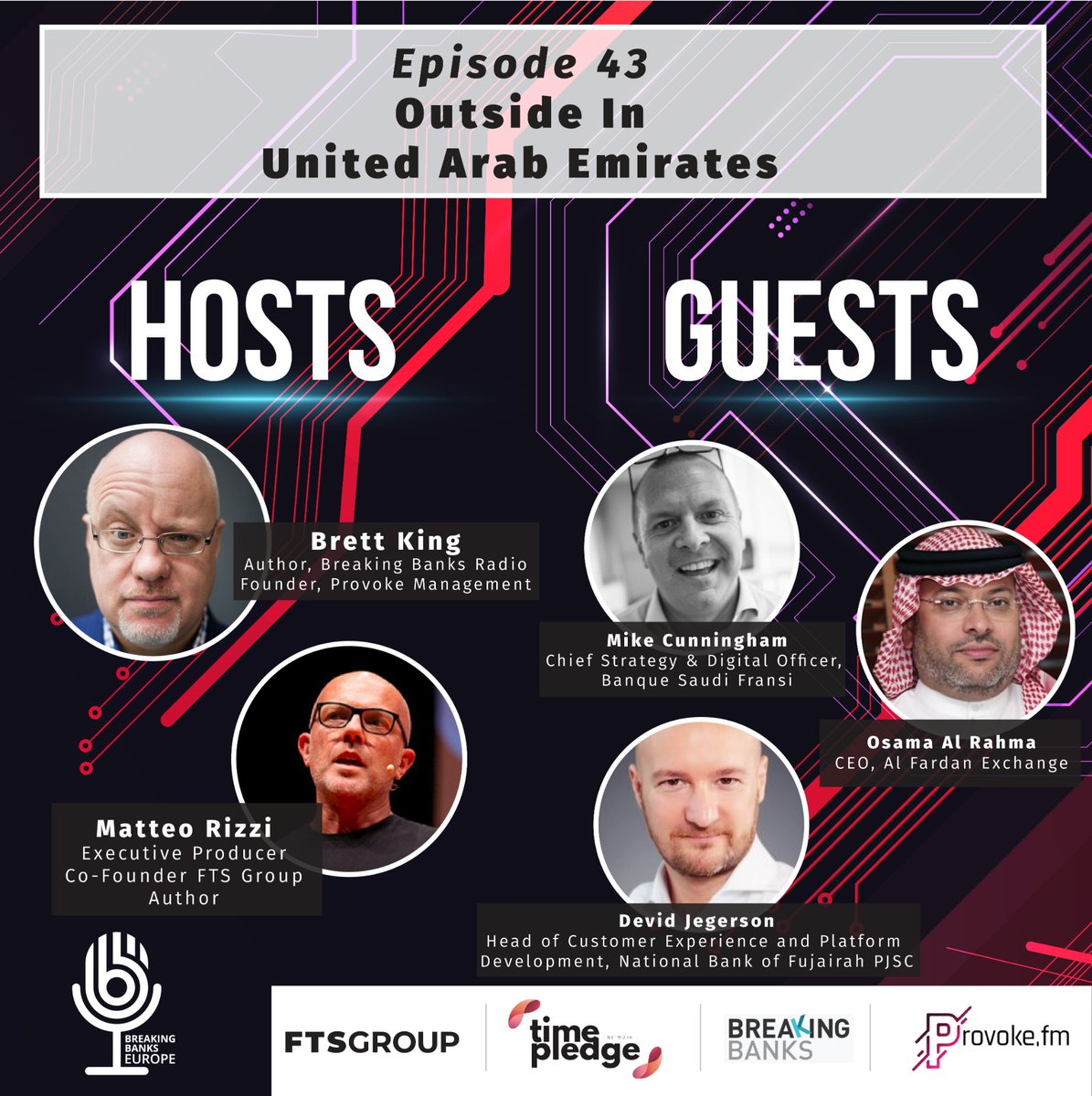 This week, <a href="/matteorizzi/">Matteo Rizzi</a> invites <a href="/BrettKing/">Brett King #TheFuturists #OptimalHumanity ✈️</a>, for a conversation throughout 3 continents - with <a href="/djegerson/">Devid Jegerson</a>, <a href="/CaptainCLEARLY/">Mike Cunningham</a> and <a href="/OsamaAlRahma/">Osama AlRahma</a> on their perspectives on the fast-evolving #financialservices in the #UAE. #OutsideIn
🔊bit.ly/BBE43A