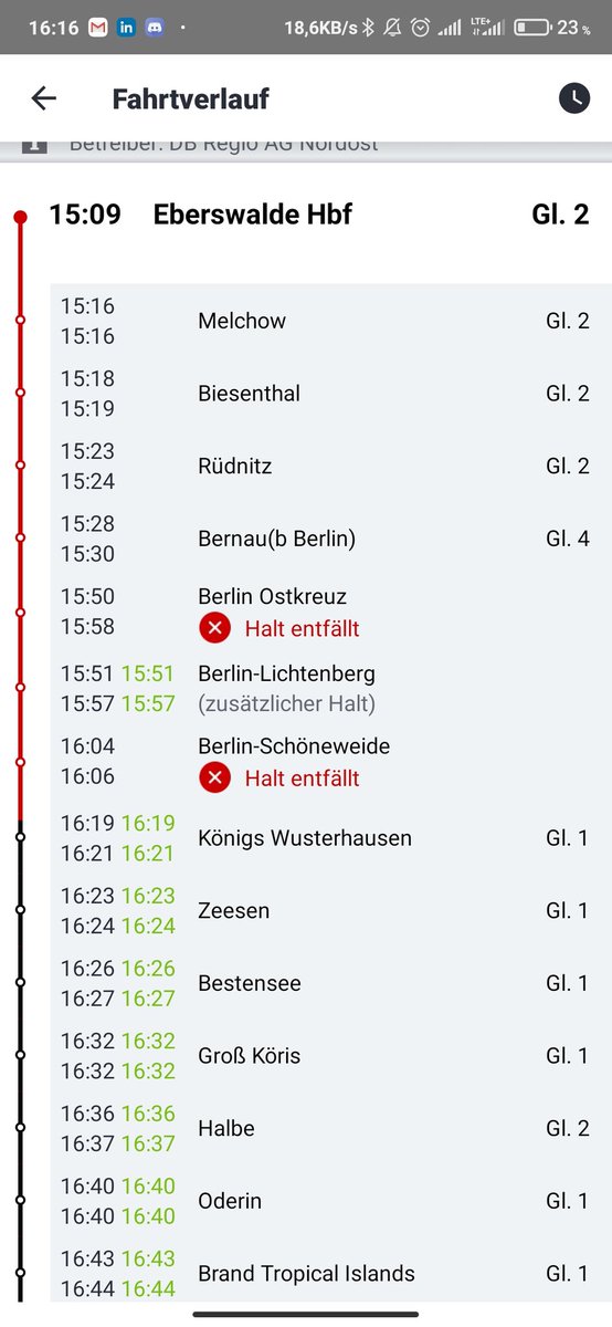 Danke DB das es auch garnicht angesagt wurde das der RB24 nicht in Ostkreuz und Schöneweide hält. S Bahn ist richtig toll mit Fahrrad und Gepäck. <a href="/DB_Presse/">Deutsche Bahn AG</a> <a href="/DB_Info/">Deutsche Bahn Verkehrsmeldungen</a> <a href="/DB_Bahn/">Deutsche Bahn Personenverkehr</a>