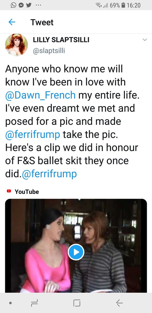 slaptsilli's tweet photo. Oh @Dawn_French the joy you have given my friends and I OVER the years...I have the entire F&amp;S box set, Vicar and wait for it.. Murder most Horrid... I absolutely love you.. THANK-YOU 🙏🙏🙏 https://t.co/m6eulNyKmN