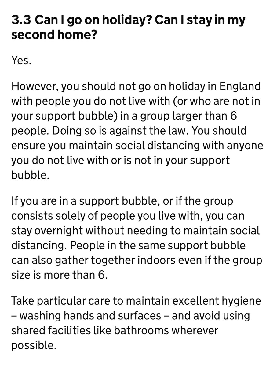 🏴󠁧󠁢󠁥󠁮󠁧󠁿 Holiday guidance for England under the rule of six

Coronavirus outbreak FAQs: what you can and can’t do - GOV.UK gov.uk/government/pub…