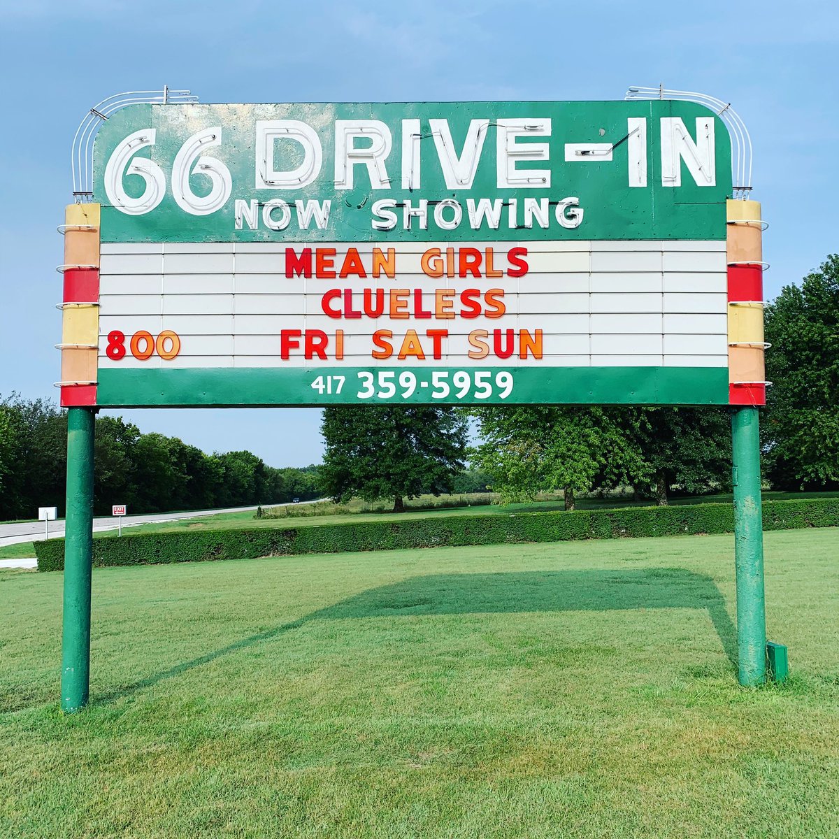 66_drive_In's tweet photo. This Friday Sept. 18th through Sunday Sept. 20th. 

Gates open at 7pm, showtime is 8pm. 

Rain or shine. Weather is shaping up to be a beautiful weekend. 

Age 13 and up - $8
Age 6 to 12 - $4
Age 5 and under - Free. https://t.co/ikrH86ZABB