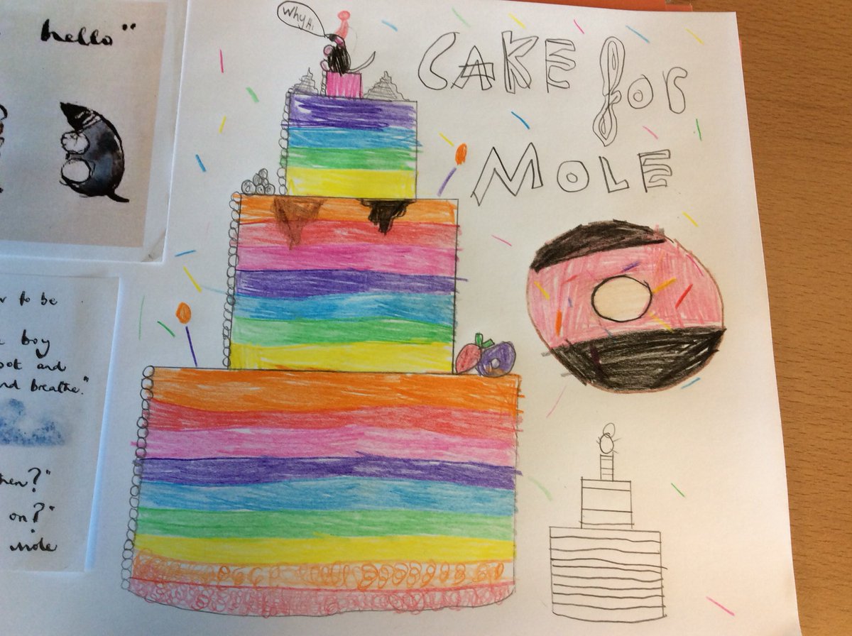 stbedesrcp's tweet photo. Year 4 designed cakes for Mole today! @charliemackesy https://t.co/cU5gWsBw77