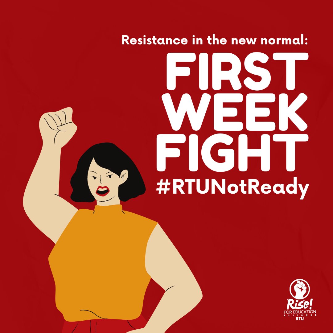 R4ERTU's tweet photo. Resilience? RESISTANCE!
Unang araw pa lang lantad na lantad na ang kabulukan ng sistema, ang kawalan ng kahandaan mismo ng unibersidad.
Dumalo sa gaganaping pagkilos! Isang linggong pagpapahayag ng pagkadismaya sa bulok at pasakit na sistema ng Rizal Technological University! https://t.co/jLJtyLGPTT