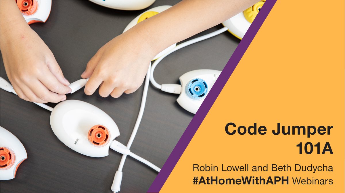 APHfortheBlind's tweet photo. Join us Monday, September 14th at 2:30 PM or later at 5:00 PM ET for webinars all about Code Jumper! Unpack your kit and get ready to code. Can't make it? Don't worry, we're holding two more later this month! Learn more & register: https://t.co/rCF0xiUGT4 #AtHomeWithAPH https://t.co/pg29Q4ZKT9