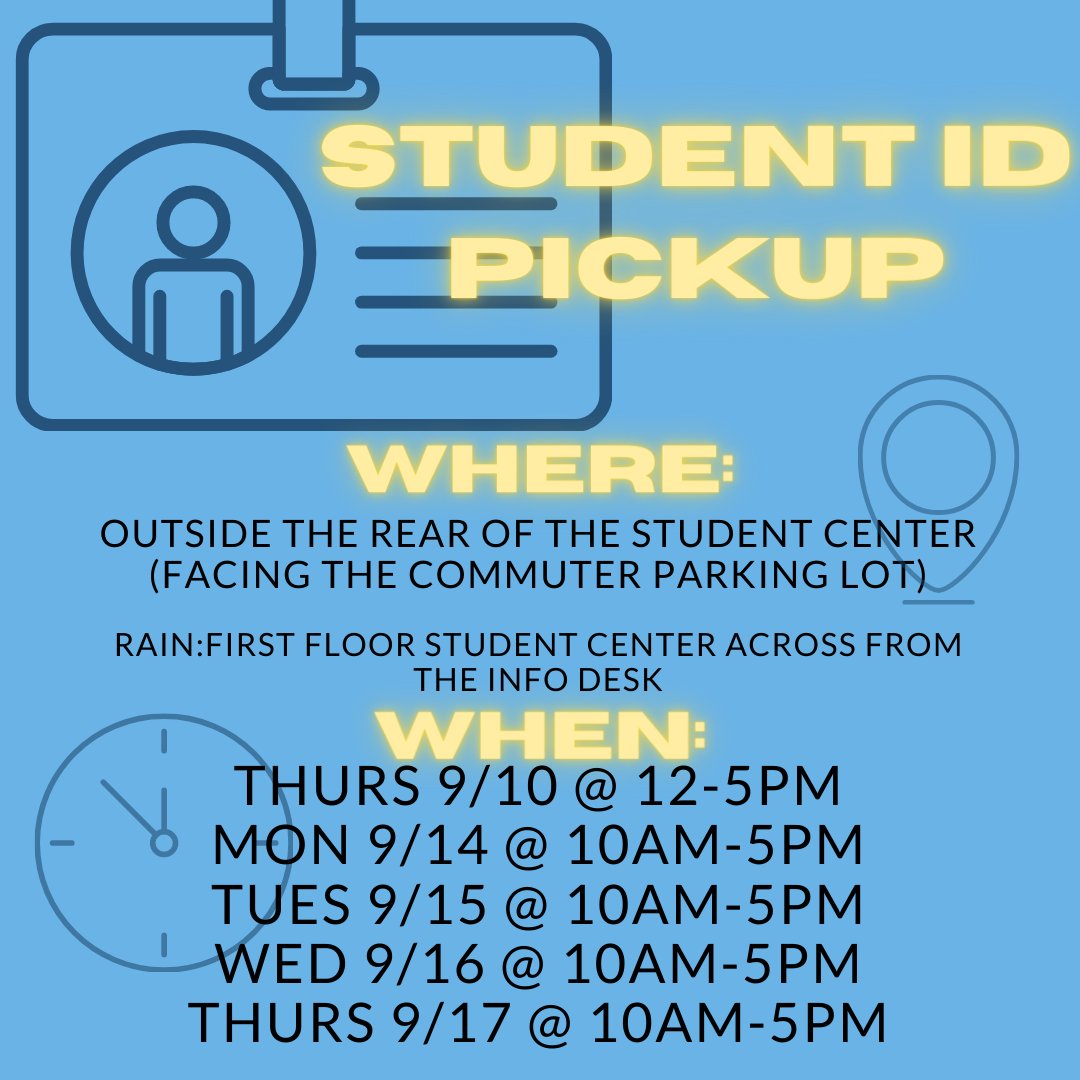 MUtransferhawks's tweet photo. 📣 All transfer students who are commuting this semester can pick up their ID cards this week. Look for a table outside the back of the student center near the commuter parking lot. 

If you can't pick up you ID card, we'll mail it to your permanent address the following week. https://t.co/3RwfiCf36Z