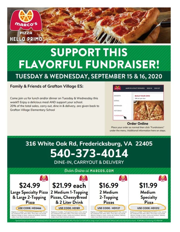GVESGrizzlies's tweet photo. We love our students and we do love some pizza! Make sure to order from Marco's Pizza this Tuesday and Wednesday for GVES' Spirit Nights! Check out the flyer for coupons where you just need the code! ππ
#GVESSTRONG #GIVEBACK #MARCOSLOVESGVES #GVES2020 #grizzlystrong https://t.co/ekSDA7IHMv