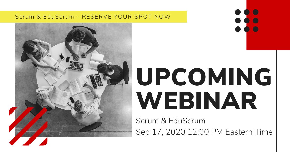 Learn How Make Education Today Align With The Jobs of Tomorrow. 

Join us this Thursday, September 17th, for a free webinar by <a href="/jeffsutherland/">Jeff Sutherland</a>, co-creator of #scrum and Willy Wijnands, inventor of EduScrum.
REGISTER HERE: scruminc.zoom.us/webinar/regist…