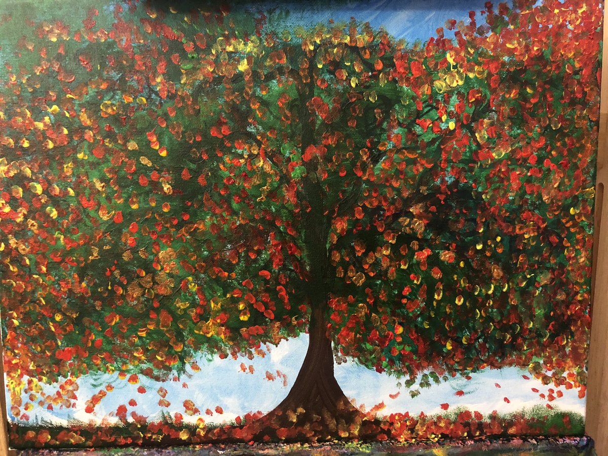MsMaria_22's tweet photo. Bountiful Autumn Tree ๐ ๐ (acrylic on canvas) Art for sale #art #autumpainting #fallseasonart #artforsale #seasonofharvest #intuitiveart #artforthesoul #autumnvibes๐ #onestyleatatime https://t.co/s04rVqZ2xo