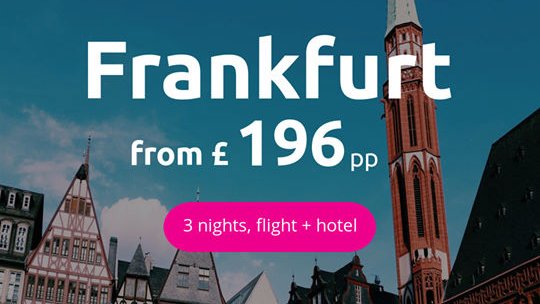 Frankfurt package holidays have never been easier and the money saved with us means more for those essentials such as presents and cocktails. bit.ly/33v7KAX