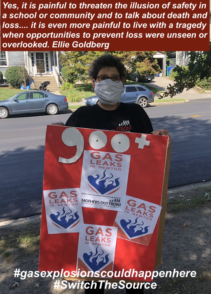 EllieG_HK's tweet photo. THX to Newton folks who joined @MothersOutFront today to focus on Newton's 900+ unrepaired gas leaks on the 2nd anniversary of Merrimack Valley' Gas Explosions & Fires. We know that gas explosions could happen anywhere where old gas pipelines are leaking. #switchthesource https://t.co/JmvQ8ZkeJd