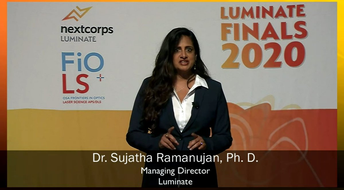 OpticaWorldwide's tweet photo. Up next, @LuminateROC Managing Director and #OSABoardMember, Dr. Sujatha Ramanujan, begins the official #LumFinals20 at #FiO20 https://t.co/bEVE6XL262