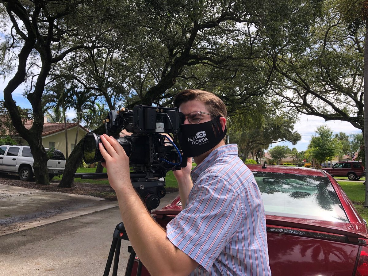 FilmFlorida's tweet photo. Thanks to Film Florida member Rory Lee for sending in pictures of Film Florida masks on set. #PracticeSafeSetsFL https://t.co/OLll1CMPZ6