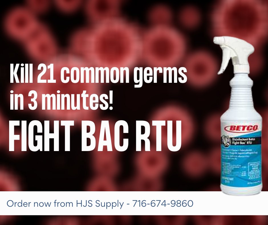 We know time is precious for busy facility managers with seemingly never-ending to-do lists. That's why we love Fight Bac RTU disinfectant from Betco! This solution kills 21 common germs in just three minutes. Place your order today: bit.ly/3moutr8