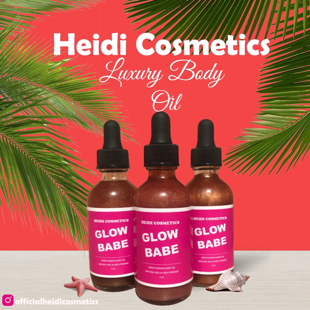 heidicosmetics_'s tweet photo. We’ve Got Your Back ! 
Arms,Shoulders &amp; Legs shimmered.

Choose from our top three shades:
Blush
Golden Hour
Midnight kiss

Price: $1500
Get 3 for $3,750
#bodyoil #skincare #glowbabe #shimmerbodyoil 
#heidicosmetics #madeinjamaica https://t.co/QSWplSMSw4
