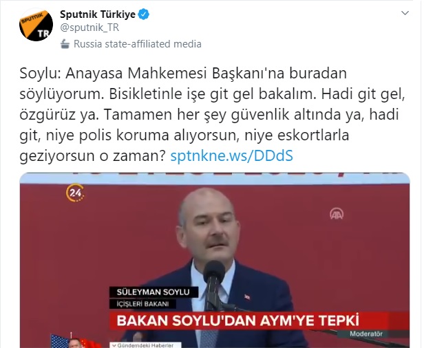 FotoHaber - Süleyman Soylu'dan Hükümet'e sert eleştiri: ''AYM Başkanı bile rahatça işe gidip gelemeyecekse bu İçişleri Bakanı ne iş yapıyor ya?'' zaytung.com/fotohaberdetay…
