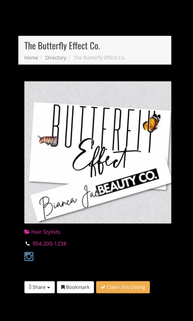 DirectoryPink's tweet image. If you’re in Fort Lauderdale and looking to get your hair styled. Visit our directory for The Butterfly Effect Co &amp;amp; to search other hairstylists in the area. #ThePinkDirectory 💗