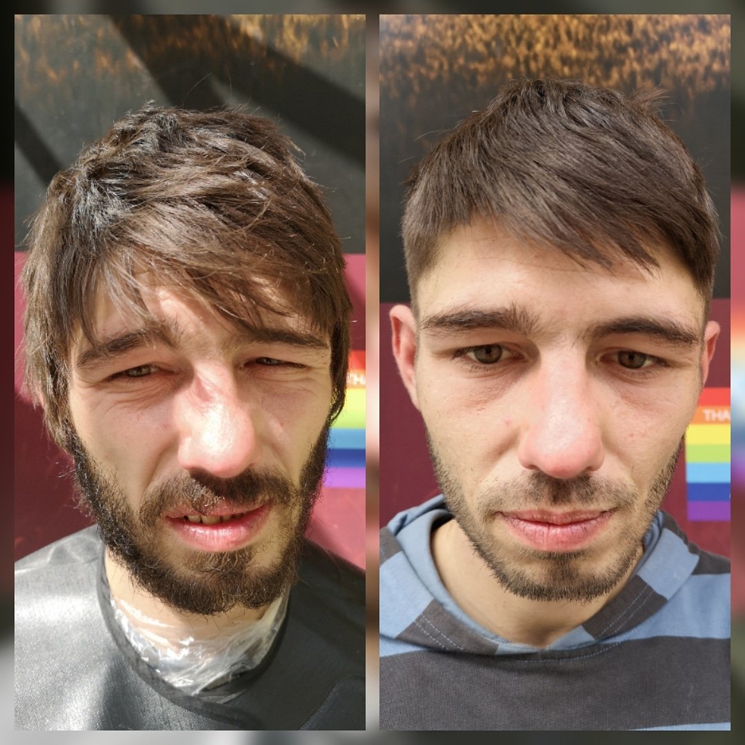 I approached Matt just of piccadilly circus he looked like he was struggling he aske me for some spare change, I apologised and said I haven't got any change to give but I can offer you a free haircut as I do Haircutting for people who are experiencing homelessness.
#London #hope